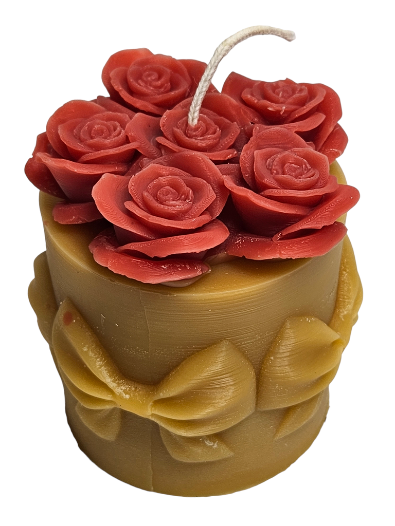 Roses Gift Pillar Candle