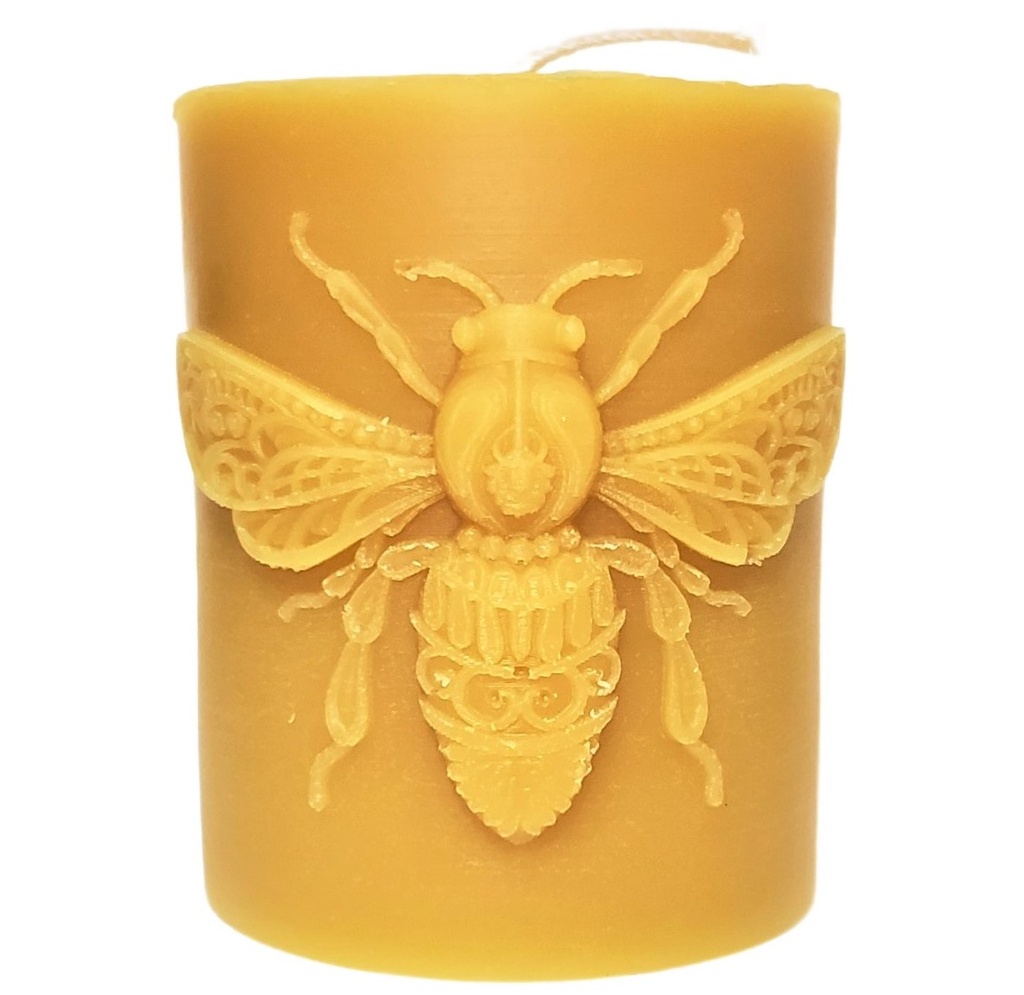 Large Bee Pillar Candle