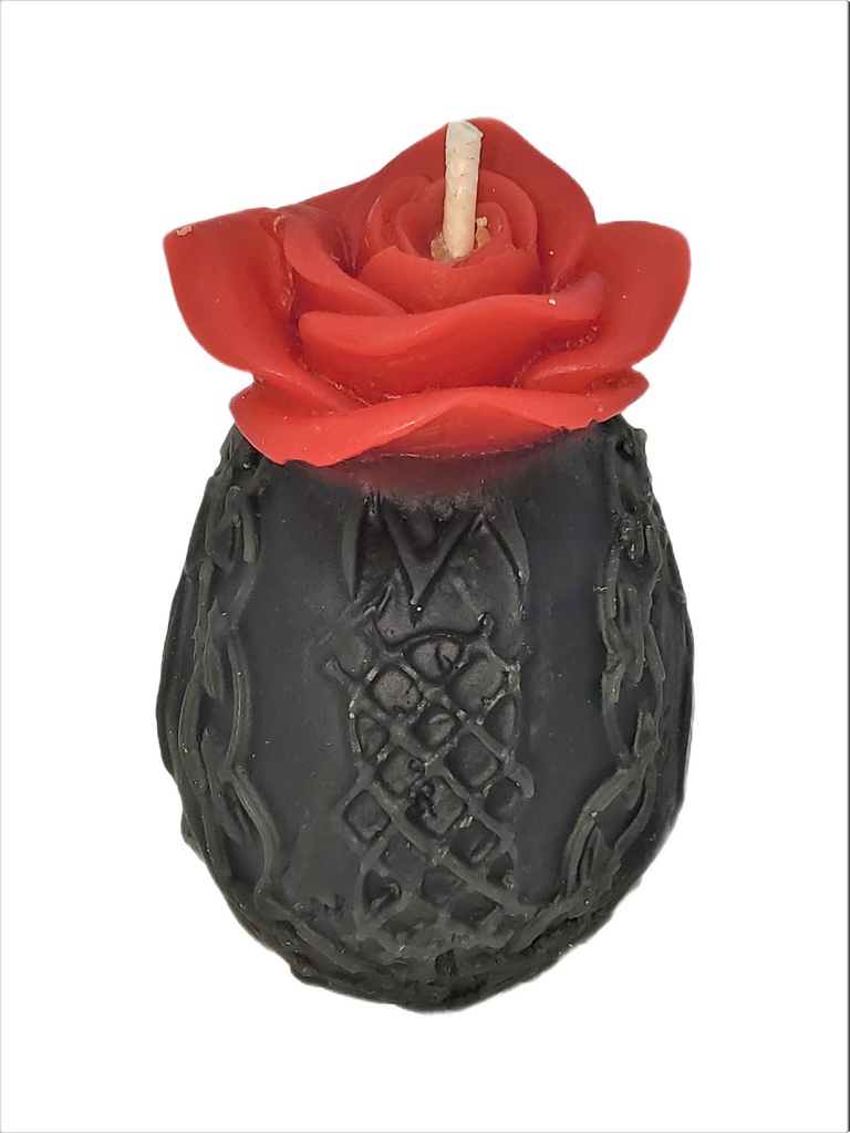 Rose and Skull Candle