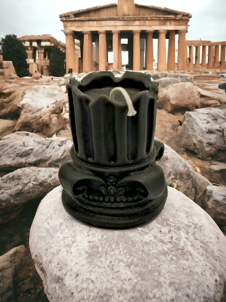 [CAND-COL-BLK] Bougie Colonne Ancienne