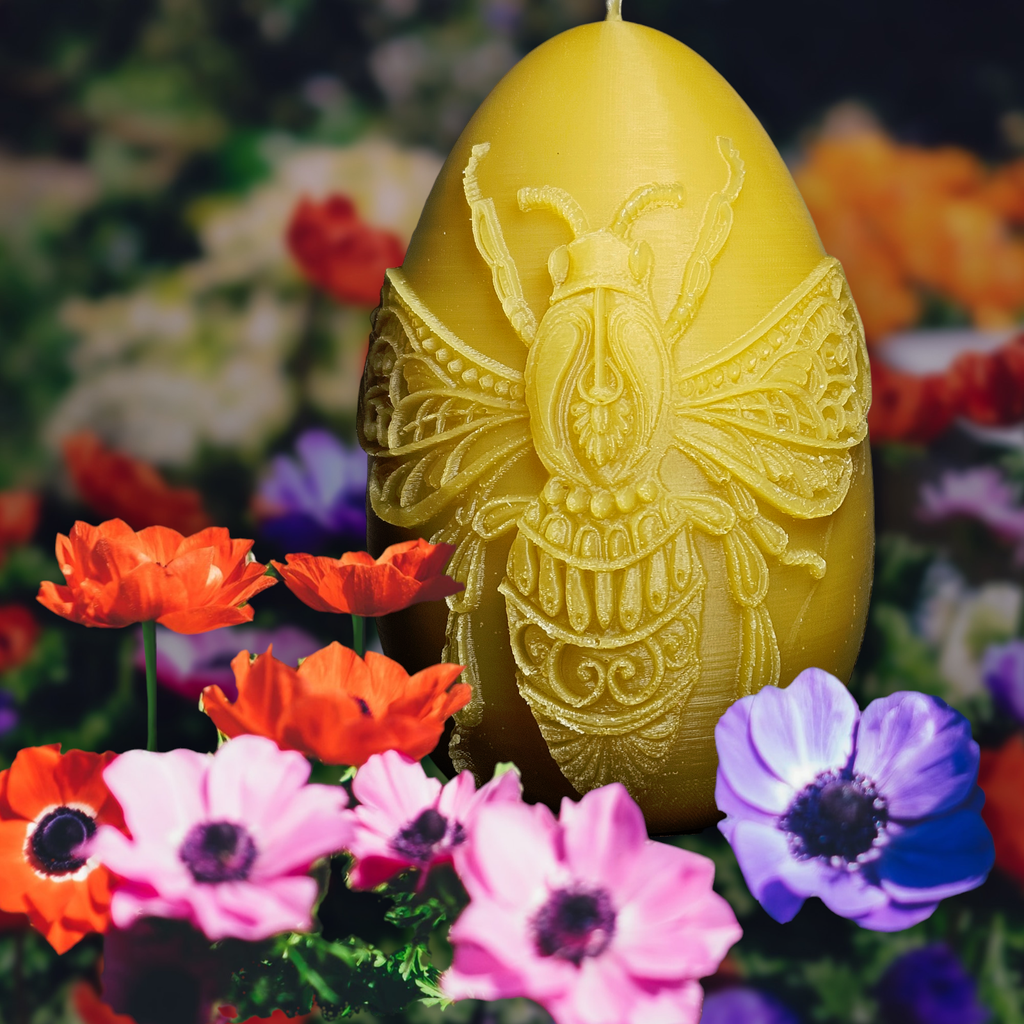 Bee Egg Pillar Candle