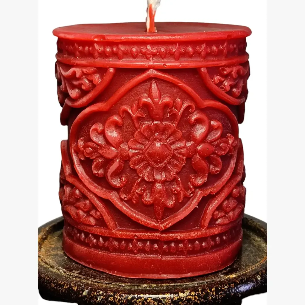 [CAND-MOT-3RED] Bougie à motifs 3" (Red)