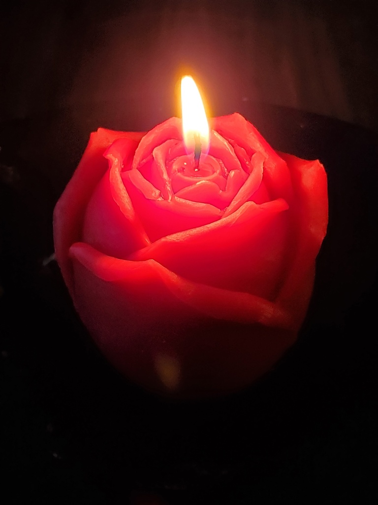 [CAND-ROSE-BLK] Rose Candle (Black)