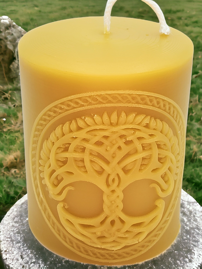 [CAND-CTR-NAT] Bougie Pilier Arbre de Vie (Natural)