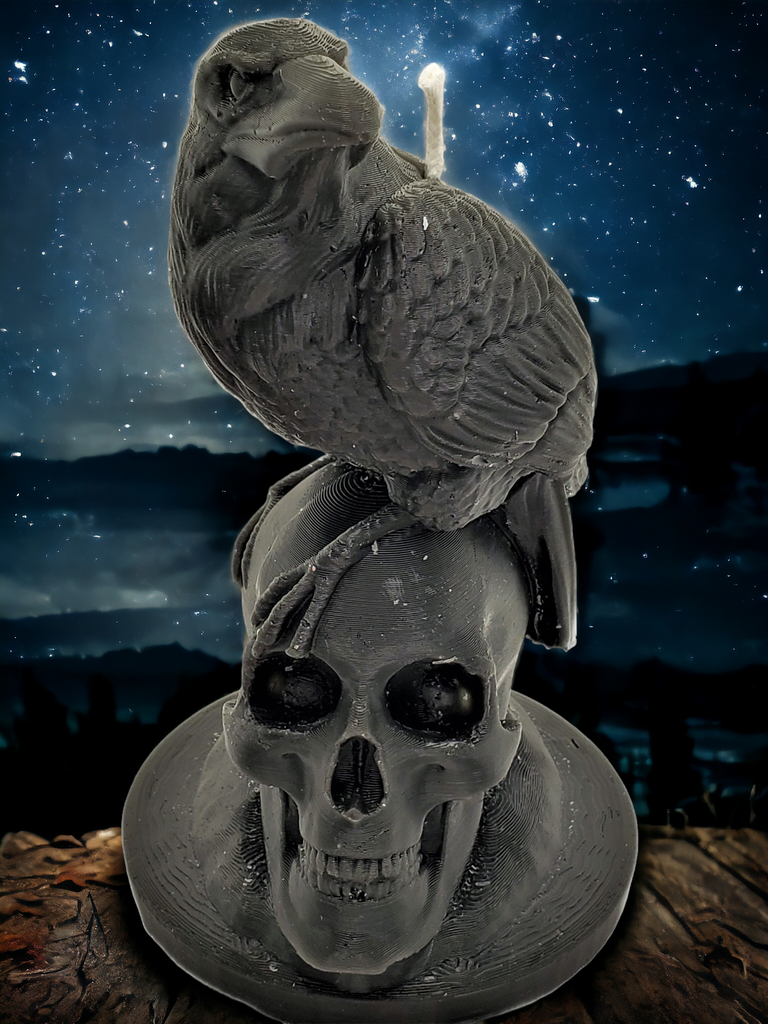 Raven on Skull Candle