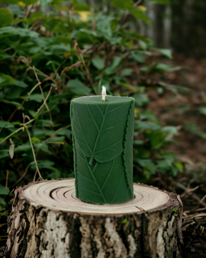 [CAND-LPIL-GR] Leaf Pillar Candle