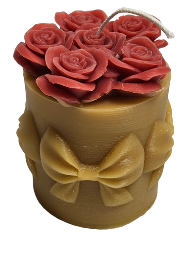 [CAND-GWR-MULT] Roses Gift Pillar Candle