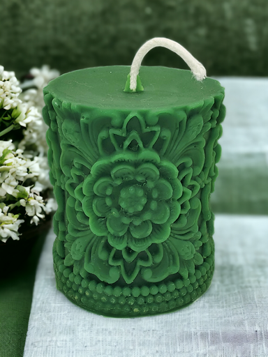 [CAND-BLM-GRN] Bloom Pillar Candle